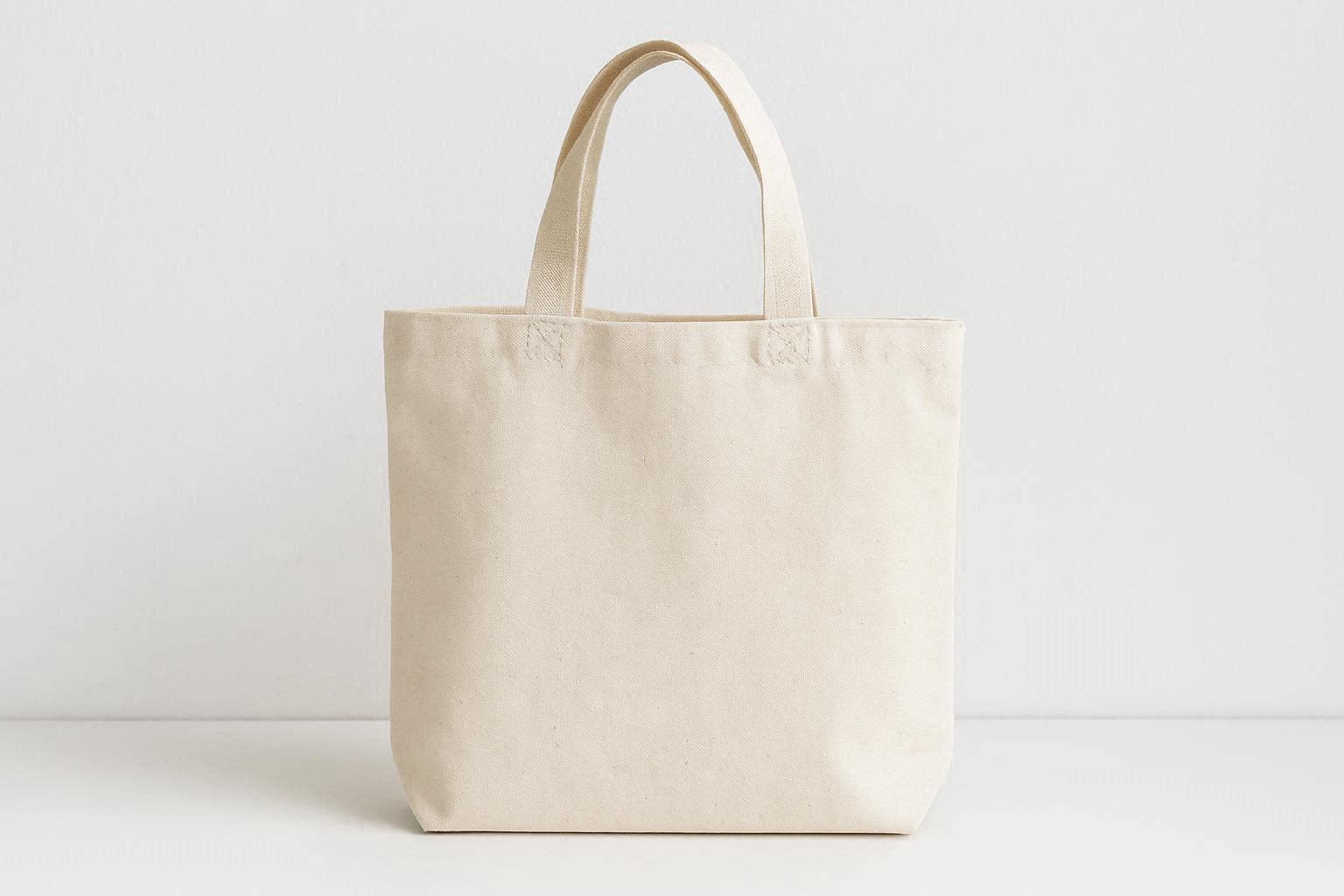 Minimalist Cotton Canvas Tote Bag Reusable Shopping Bag for Daily Use - Image 1