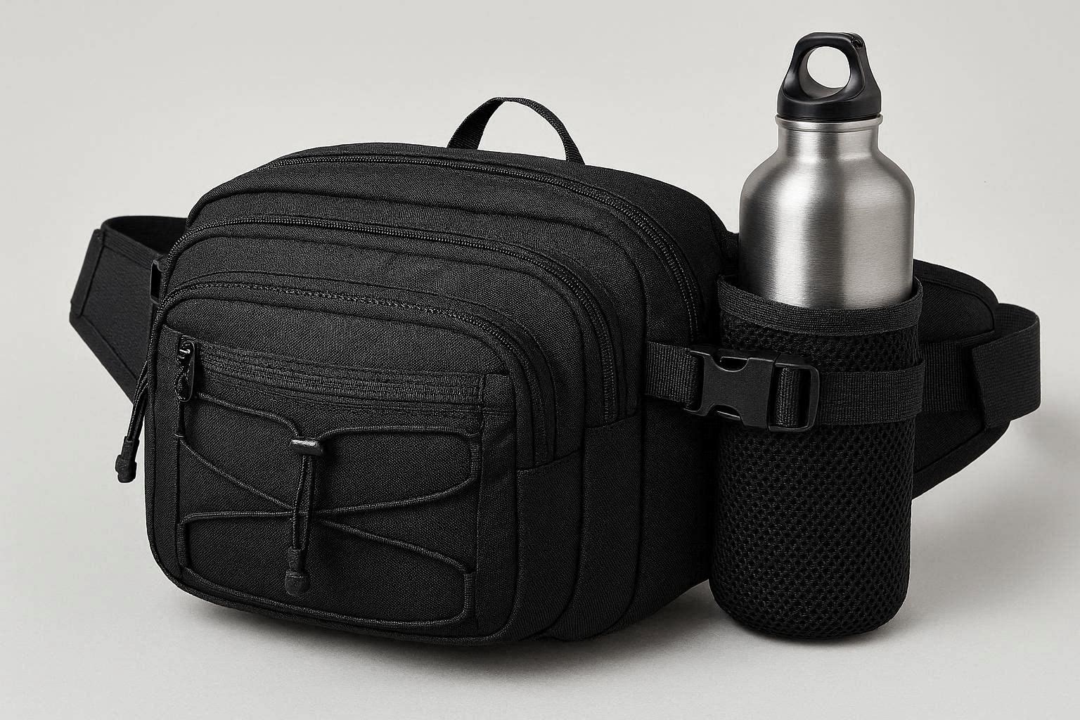 High Capacity Fanny Pack with Bottle Holder Waist Bag for Hiking - Image 1