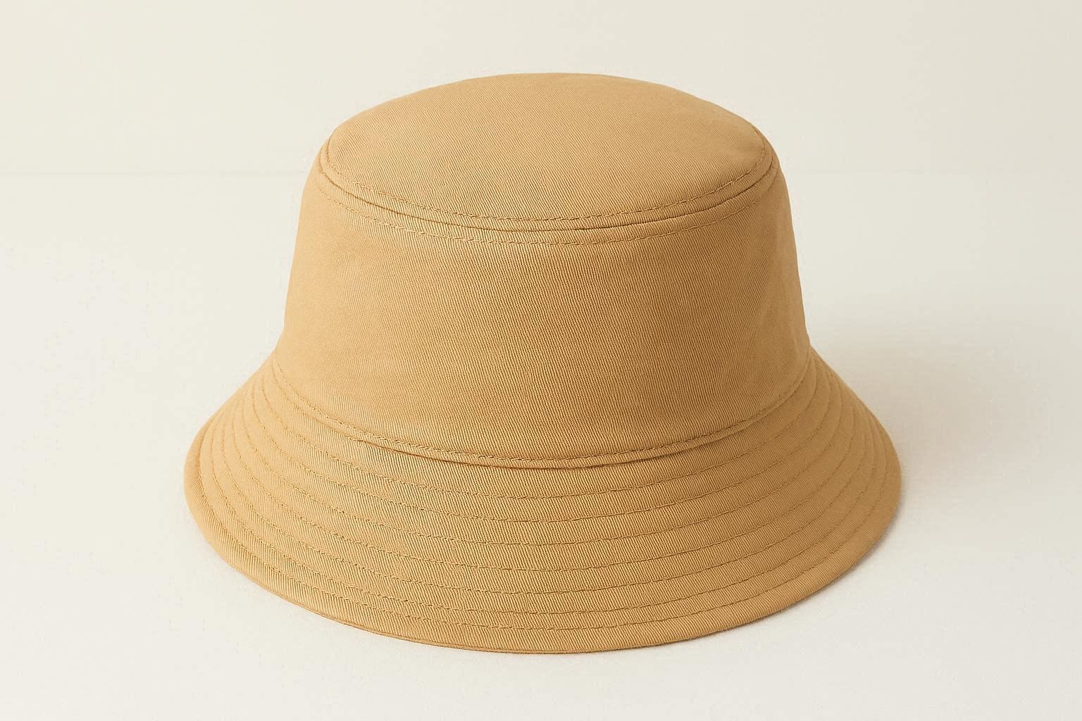 Solid Color Bucket Hat Cotton Twill Unisex Hat for Summer - Image 1