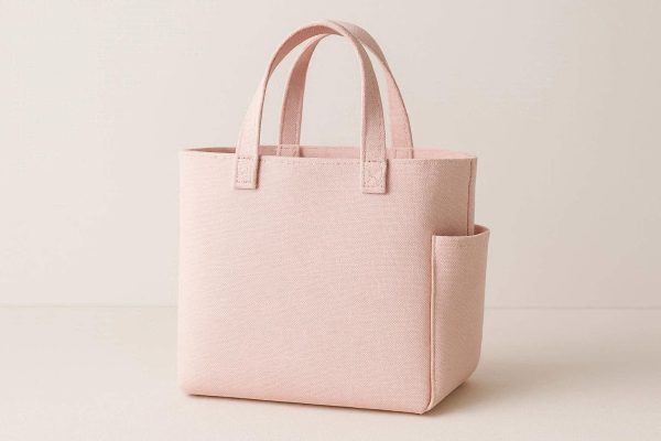 Pastel Pink Minimalist Canvas Tote Bag Cute and Functional for Daily Use