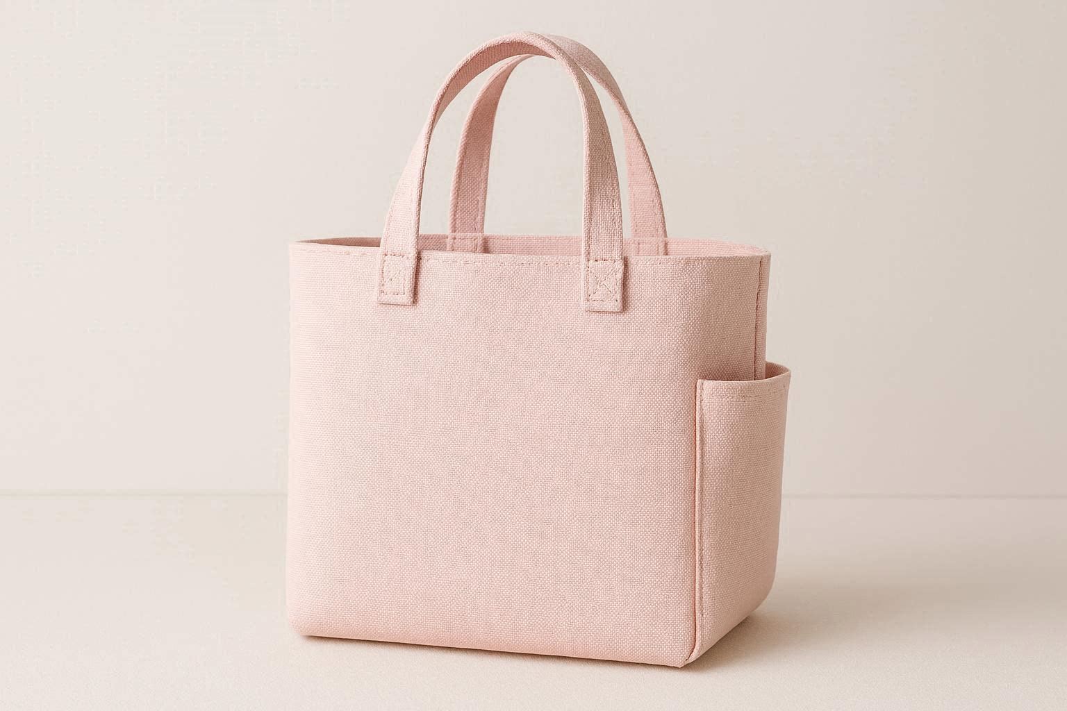 Pastel Pink Minimalist Canvas Tote Bag Cute and Functional for Daily Use - Image 1